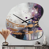 Bold Circles And Marble Fusion IV - Asymmetric Metal Wall Clock