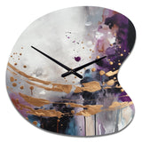 Bold Circles And Marble Fusion IV - Asymmetric Metal Wall Clock