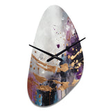 Bold Circles And Marble Fusion IV - Asymmetric Metal Wall Clock