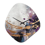 Bold Circles And Marble Fusion IV - Asymmetric Metal Wall Clock