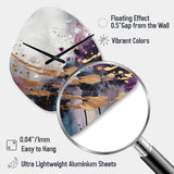 Bold Circles And Marble Fusion IV - Asymmetric Metal Wall Clock