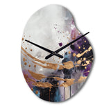 Bold Circles And Marble Fusion IV - Asymmetric Metal Wall Clock