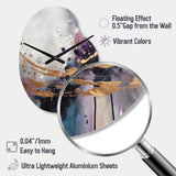 Bold Circles And Marble Fusion IV - Asymmetric Metal Wall Clock