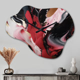Red And Black Ethereal Agate - Asymmetric Metal Wall Clock