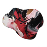Red And Black Ethereal Agate - Asymmetric Metal Wall Clock