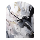 White And Grey Captivating Marble II - Asymmetric Metal Wall Clock