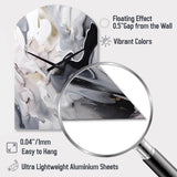 White And Grey Captivating Marble II - Asymmetric Metal Wall Clock
