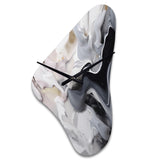 White And Grey Captivating Marble II - Asymmetric Metal Wall Clock