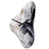 White And Grey Captivating Marble II - Asymmetric Metal Wall Clock