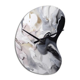 White And Grey Captivating Marble II - Asymmetric Metal Wall Clock
