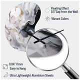 White And Grey Captivating Marble II - Asymmetric Metal Wall Clock