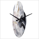 White And Grey Captivating Marble II - Asymmetric Metal Wall Clock