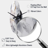 White And Grey Captivating Marble II - Asymmetric Metal Wall Clock