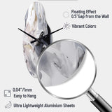 White And Grey Captivating Marble II - Asymmetric Metal Wall Clock
