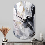 White And Grey Captivating Marble II - Asymmetric Metal Wall Clock