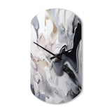White And Grey Captivating Marble II - Asymmetric Metal Wall Clock