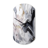 White And Grey Captivating Marble II - Asymmetric Metal Wall Clock