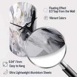 White And Grey Captivating Marble II - Asymmetric Metal Wall Clock