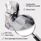 White And Grey Captivating Marble II - Asymmetric Metal Wall Clock