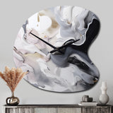 White And Grey Captivating Marble II - Asymmetric Metal Wall Clock