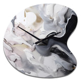 White And Grey Captivating Marble II - Asymmetric Metal Wall Clock
