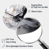 White And Grey Captivating Marble II - Asymmetric Metal Wall Clock