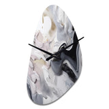 White And Grey Captivating Marble II - Asymmetric Metal Wall Clock