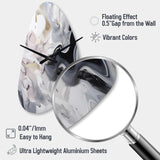 White And Grey Captivating Marble II - Asymmetric Metal Wall Clock