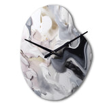 White And Grey Captivating Marble II - Asymmetric Metal Wall Clock