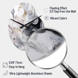 White And Grey Captivating Marble II - Asymmetric Metal Wall Clock