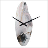 White And Grey Ripples Of Stone II - Asymmetric Metal Wall Clock