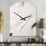 White And Grey Ripples Of Stone V - Asymmetric Metal Wall Clock