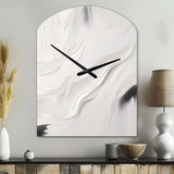 White And Grey Ripples Of Stone V - Asymmetric Metal Wall Clock