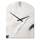 White And Grey Ripples Of Stone V - Asymmetric Metal Wall Clock