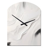 White And Grey Ripples Of Stone V - Asymmetric Metal Wall Clock
