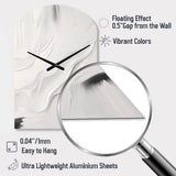 White And Grey Ripples Of Stone V - Asymmetric Metal Wall Clock