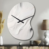 White And Grey Ripples Of Stone V - Asymmetric Metal Wall Clock