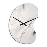 White And Grey Ripples Of Stone V - Asymmetric Metal Wall Clock