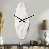White And Grey Ripples Of Stone V - Asymmetric Metal Wall Clock