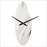 White And Grey Ripples Of Stone V - Asymmetric Metal Wall Clock