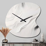 White And Grey Ripples Of Stone V - Asymmetric Metal Wall Clock