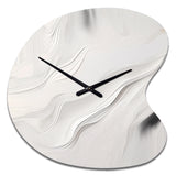 White And Grey Ripples Of Stone V - Asymmetric Metal Wall Clock