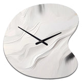White And Grey Ripples Of Stone V - Asymmetric Metal Wall Clock