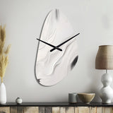 White And Grey Ripples Of Stone V - Asymmetric Metal Wall Clock