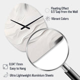 White And Grey Ripples Of Stone V - Asymmetric Metal Wall Clock