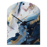Blue And White Enigmatic Stones II - Asymmetric Metal Wall Clock