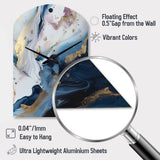 Blue And White Enigmatic Stones II - Asymmetric Metal Wall Clock
