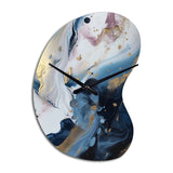 Blue And White Enigmatic Stones II - Asymmetric Metal Wall Clock