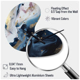Blue And White Enigmatic Stones II - Asymmetric Metal Wall Clock