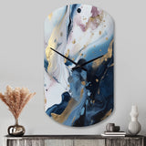 Blue And White Enigmatic Stones II - Asymmetric Metal Wall Clock